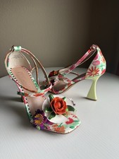 Betsey Johnson embellished Malorie Heels Womens 6.5 Multicolor Floral Pumps Toe