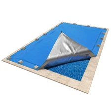 20 x 40 FT Rectangular Blue Pool Cover In-Ground Pool Winter Pool Cover Durable