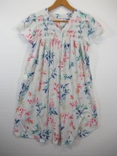 Miss Elaine Smocked Midi Nightgown Women Medium Floral Short Sleeve