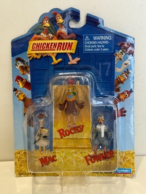 Chicken Run Rocky Fowler Mac Figure Set Playmates 2000 DreamWorks NEW Sealed