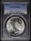 1923-P $1 Peace Silver Dollar PCGS MS 62 | Uncirculated UNC