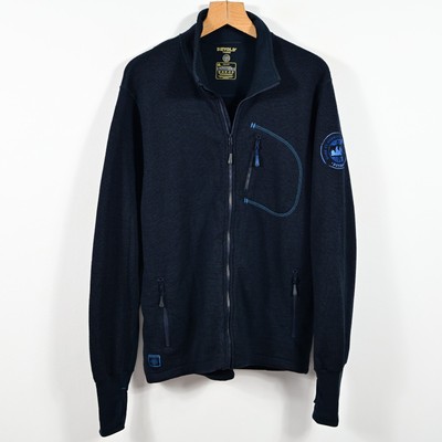 DEVOLD THERMO _ HERREN OUTDOOR MARINEBLAU SWEATSHIRT FULL ZIP WOLLJACKE _ Gr. L