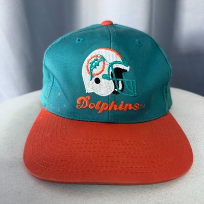 Vintage 90s Miami Dolphins Team NFL Embroidered Snapback Hat Cap Blue