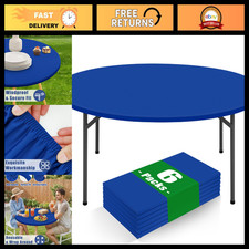 6 Pack Fitted Spandex Tablecloths for 45-56 Inch Round Tables - Stretchy, Wrinkl