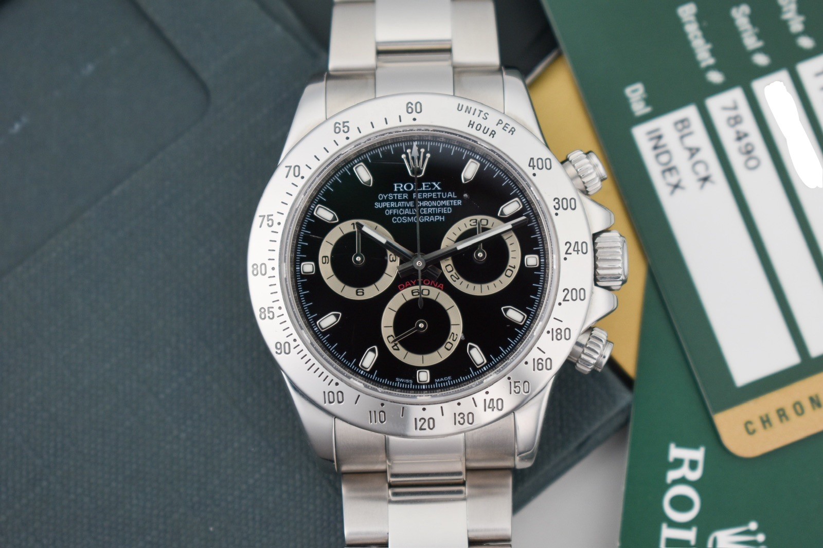 Rolex Cosmograph Daytona 116520 Silver Oyster Bracelet with Black Bezel image 10