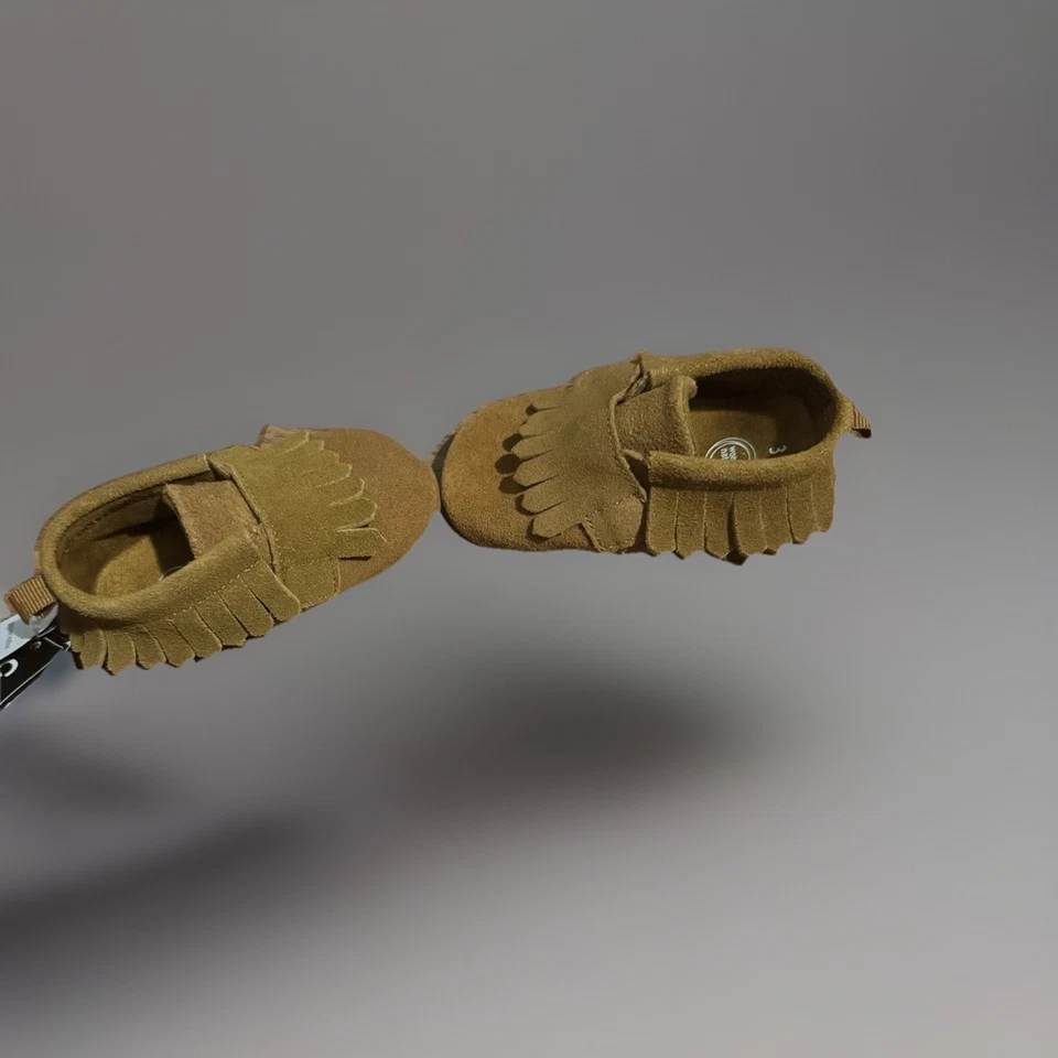 Bebé Niño/Niñas Wonder Nation Gamuza Mocasín Cuero Genuino Sin Marcas, Talla 3 Foto 2 de 4