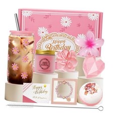 Happy Birthday Gifts for Women, Girls Birthday Gift Basket for Women, Pink