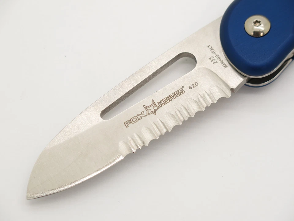 Cuchillo de Bolsillo Plegable Fox 233 01FX074 Italia Azul Marlin Spike Marinero Aparejo Foto 4 de 4
