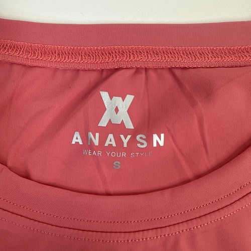 Anaysn Women's 2 Piece Cropped Top Short Sleeve Pink & Green Shirts Size Small - Picture 2 of 5