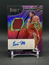 2021-22 Panini Select - Rookie Jersey Autographs #RJ-EMB Evan Mobley Purple /99