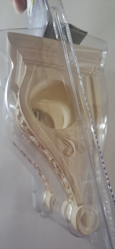 NUEVO Cortina Cortina Barra Extremo Soporte Aplique Par Beige Soporte Elegante Foto 2 de 4