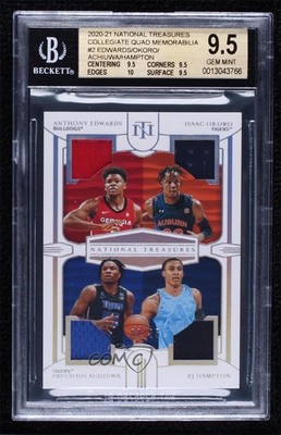 2020 National Treasures Collegiate /25 Anthony Edwards Isaac Okoro Rookie RC ow1