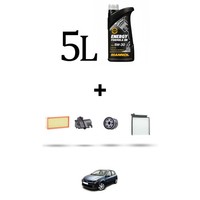 Hoffcar Wartungskit 4 Filter Und 5L ÖL FüR Renault Clio III 1.5 DCI 50KW Ab 2