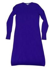 Neiman Marcus Cashmere Sweater Dress Sz M Long-Sleeve Purple Midi