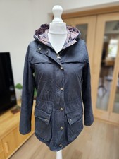 M2 Barbour Blaise Ladies Liberty Print Navy Blue Wax Jacket, UK 10, RRP £249