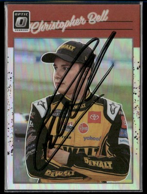 Signed 2023 Donruss #80 Christopher Bell Optic Holo IP Auto