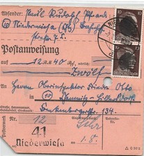 897154) SBZ Postanweisung mit AP 826 I (3) aus Niederwiesa n. Chemnitz