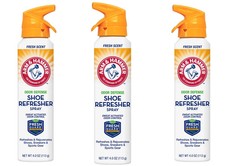 Arm Hammer Odor Defense Shoe Refresher Spray, 4 oz 3 Pack