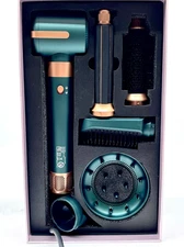 ATOPSKINS 1200 Watts 120 Volts 7 In 1 Hot Air Styler Model WT-626-1 - Green