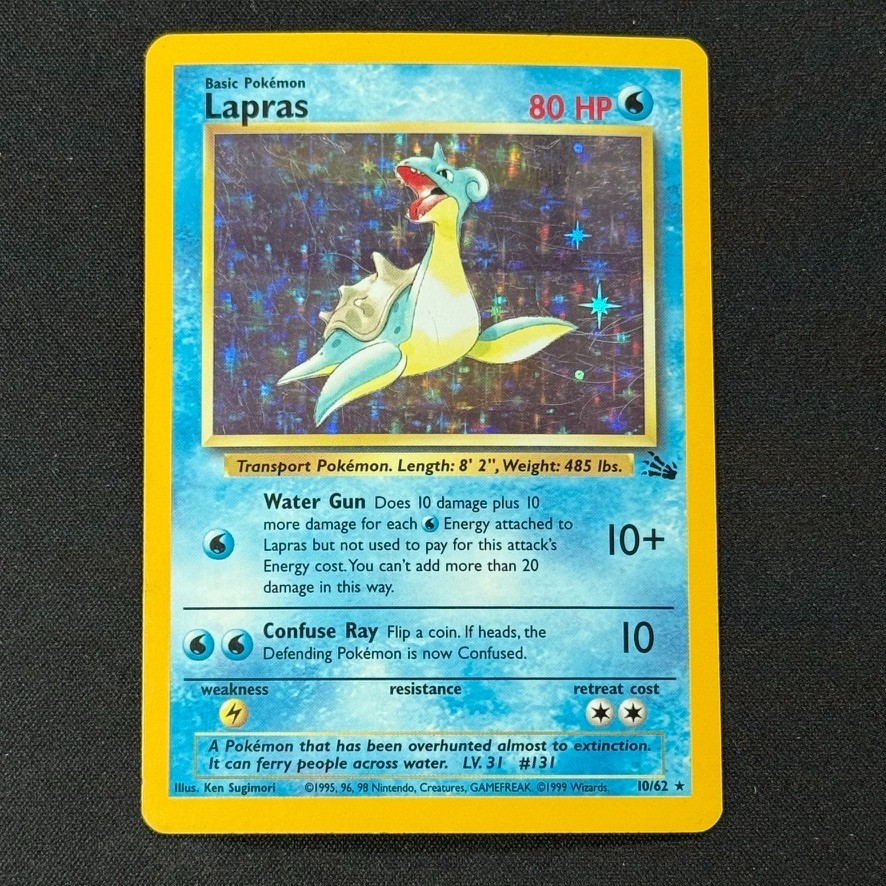 Lapras 10/62 Holo Rare Fossil MP Pokémon TCG 