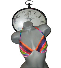 NWOT Victoria Secret 34D Wavy Stripe Halter Bikini Top