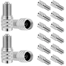 16 Pcs Flow Through Tire Valve Caps Double Seal Valve Stem Caps Metal Valves 