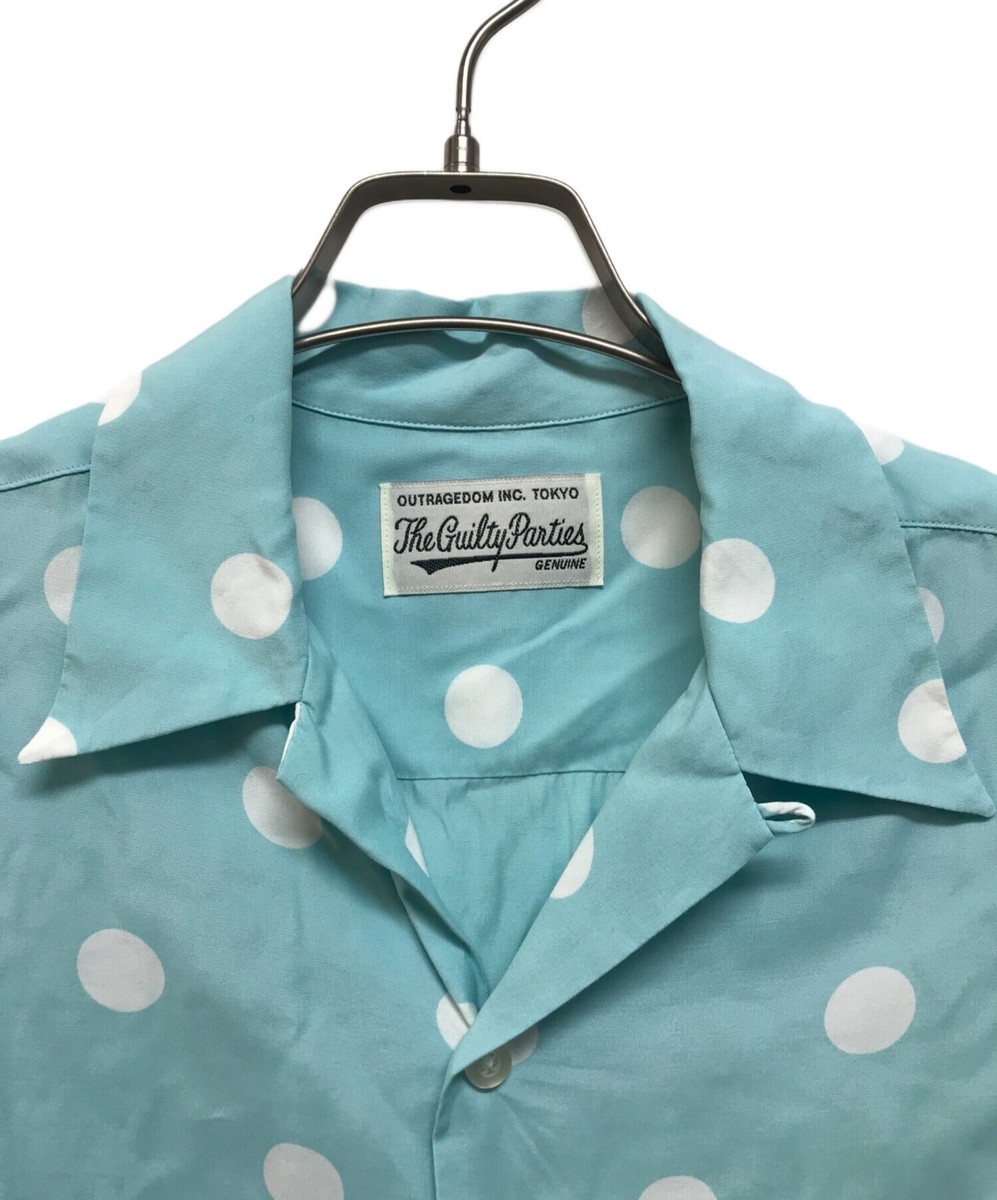 WACKO MARIA DOTS OPEN COLLAR SHIRT Size: M Blue Men | eBay