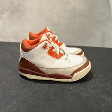 Nike Jordan 3 Retro Mars Stone Shoes Toddler Size 6C White Orange AJ3 DV7026-108