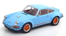 KK Scale 1:18 PORSCHE 911 SINGER COUPE LIGHT BLUE & ORANGE Diecast Model