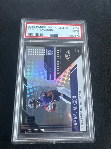2018 Unparalleled Lamar Jackson Rookie Card RC #209 PSA 9 MINT Ravens