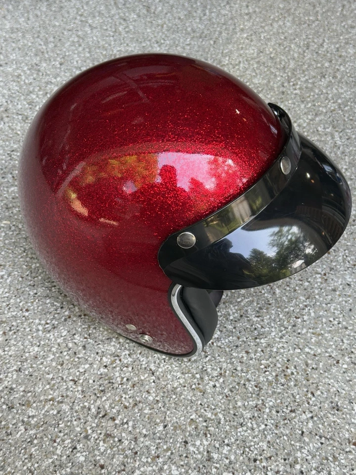 Torc T50 T-50 Open Face HiFi Helmet W/ Visor Great Red Sparkle Size Small - Image 2 of 4