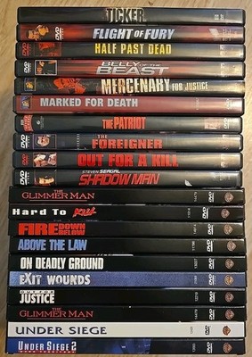 20 Steven Seagal DVD Movie Lot Film Collection UNDER SIEGE EXIT WOUNDS PATRIOT