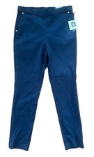 Anne Klein Women s Dress Pants Navy Blue Slim Ankle Pull On Medium NWT 99 Gold