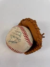 Vintage Baseball Ball with Signed Autograph and Souvenir Baseball Glove