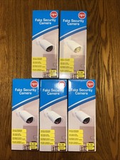 Fake Security CCTV Camera 5 Pack Dummy Camera White w Flashing Red LED Light