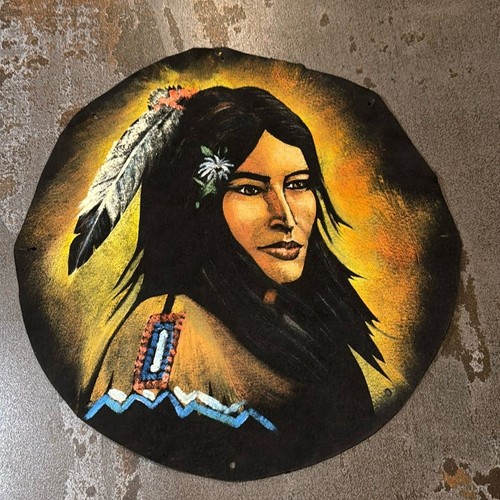 Indigenous Peoples Hand Painted Leather Portrait