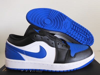NIKE AIR JORDAN 1 LOW ''ALTERNATE ROYAL TOE'' WHITE-BLUE SZ 10.5 [553558-140]