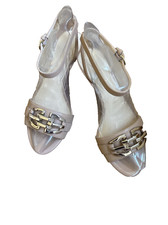 Dressy Sandals Kitten Heels Nine West Tan Leather Ankle Strap Women’s Size 6.5 M