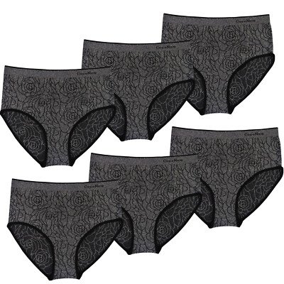 6 Stück Damen Microfaser Slips Unterwäsche Taillen Schlüpfer Unterhose L - XXXL