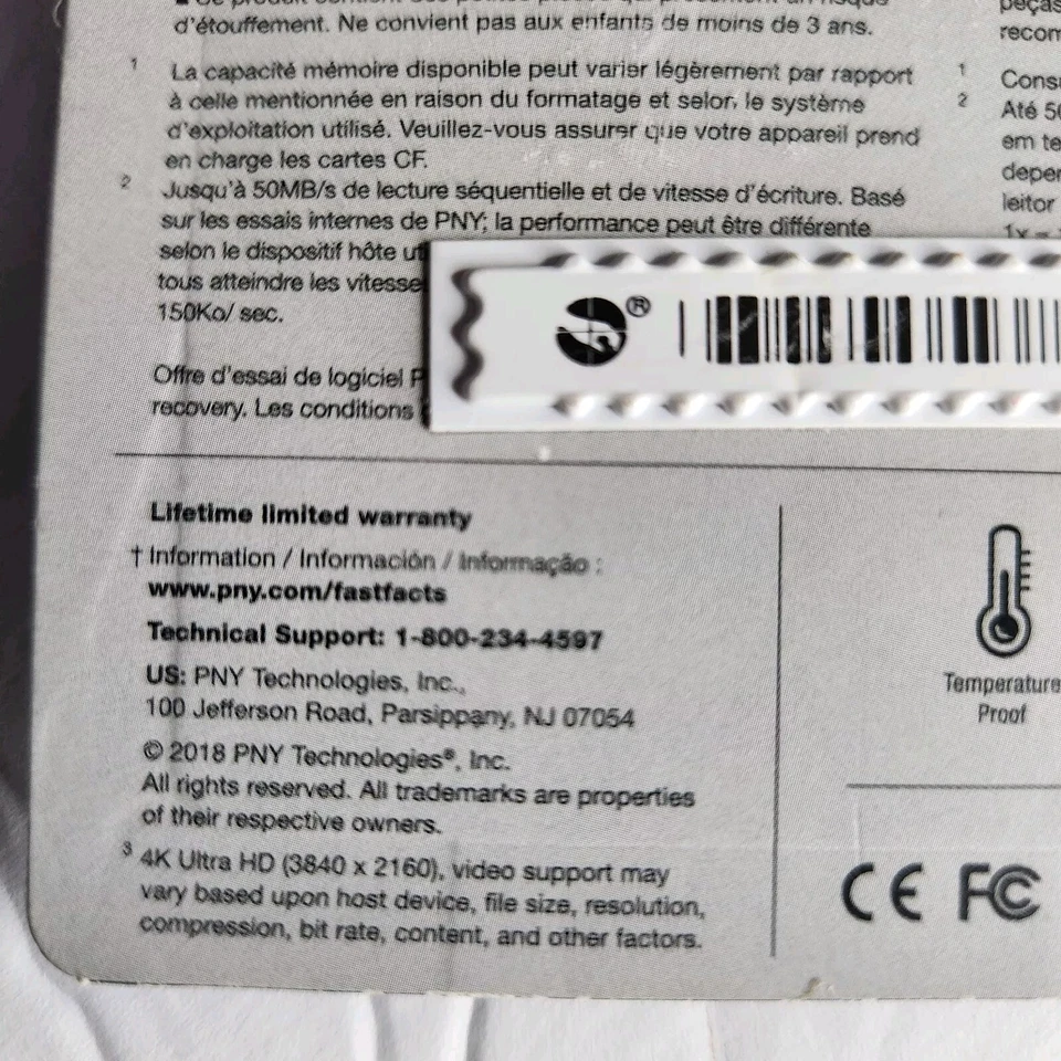 PNY 32gb High Performance Compact Flash Card P-cf32gu7-ge - Image 3 of 4