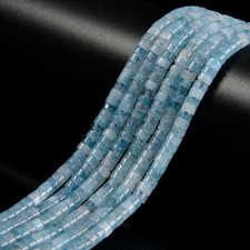 Natural Aquamarine Heishi Disc Beads Size 3x6mm 14'' Strand
