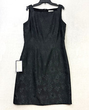 ANN TAYLOR Black Dress Sleeveless Brocade Jacquard Floral Party Sz 6 NWT $175