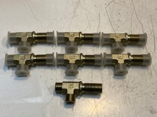 7 Qty of Parker Male Branch Tee Hydraulic Hose Adapters 3" L 17mm Thread 7 Qty 