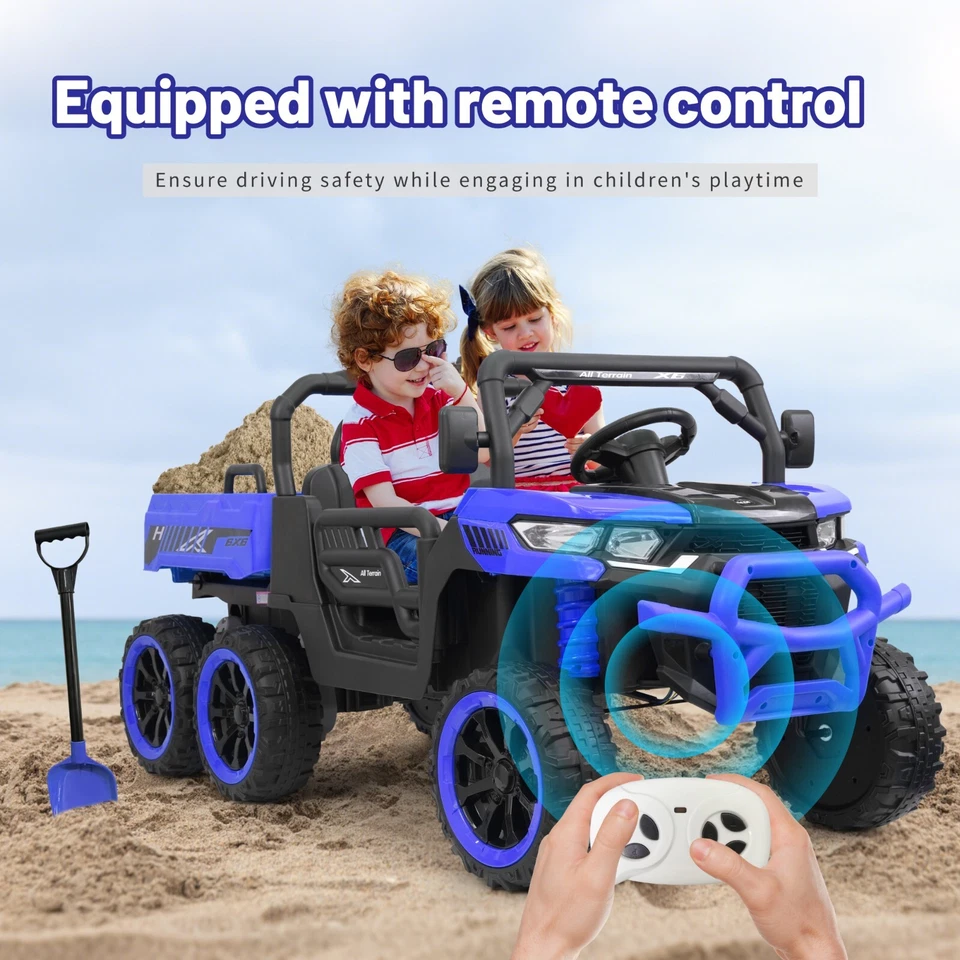 Coche eléctrico para niños 24 V paseo en plataforma de volteo camión ruedas eléctricas de batería juguete con control remoto Foto 2 de 4