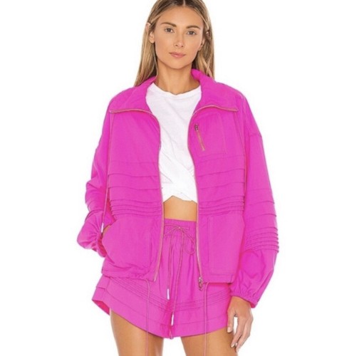 Free People Pink Full Zip Jacket | eBay