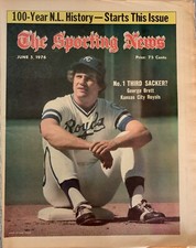 6/5/1976 The Sporting News- George Brett Royals, Billy Martin, Oakland Athletics