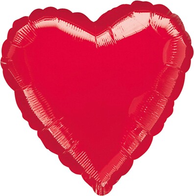 Metallic Rot Folien Herz Ballon 18 Zoll