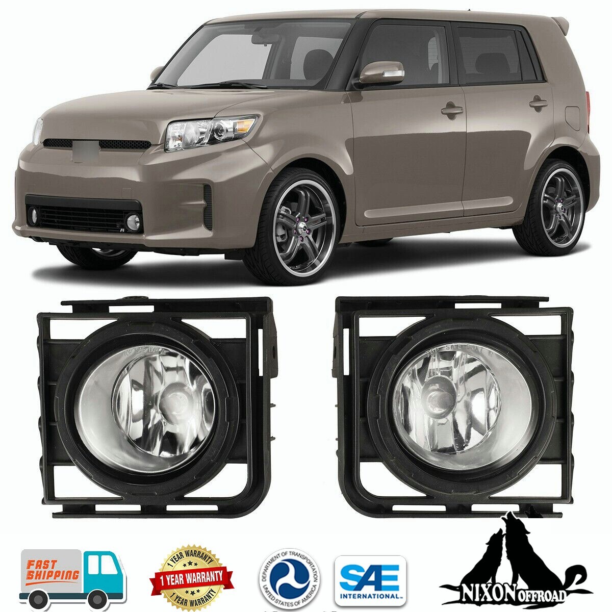 Fog Lights For 2011-2015 Scion xB Bumper Lamps w/Wiring Switch