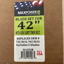 Maxpower 561532B 2-Blade Mulching Set for 42-Inch Cut MTD/Cub Cadet/Troy-Bilt, 