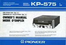 PIONEER Ownwer's Manual Component Car Stereo Centrate Series,kex,kpx,Dex,Cdx